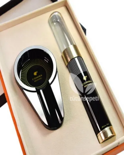 Cohiba Tekli Tüp Humidor ve Küllük seti